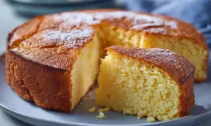 En saftig glutenfri sockerkaka med ett puder av florsocker. Perfekt för fika.