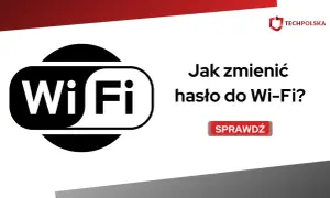 Ikona Wi-Fi i tekst "Jak zmienić hasło do Wi-Fi?". Sprawdź, jak zabezpieczyć swoją sieć.