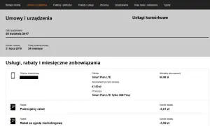 Szczegóły umowy Orange: telefon komórkowy, abonament, rabaty i zobowiązania.