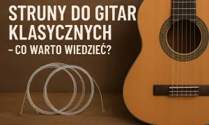 Nowe struny w gitarze klasycznej, lśniące i gotowe do gry.