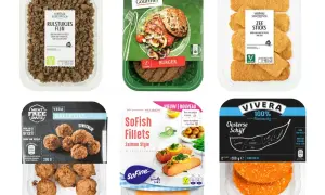 Vleesvervanger zonder soja: fijne rulstukjes, vegan burgers, zeesticks, balletjes, visfillets en oosterse schijven.