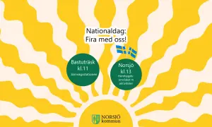 Nationaldag: Fira med oss! Bastuträsk kl.11 vid järnvägsstationen, Norsjö kl.13 på hembygdsområdet. Även om man jobbar på nationaldagen kan man fira!
