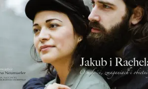 Jakub i Rachela, para w bliskim ujęciu. Rachela patrzy w bok, zamyślona.