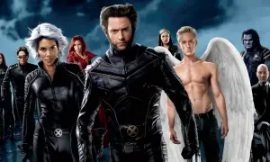 Los X-Men personajes: Wolverine, Tormenta, Jean Grey, Cíclope, Bestia, Ángel y Profesor X listos para la acción.