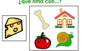 ¿Qué rima con queso? Un hueso, una casa, un tomate o un caracol. Ejercicio de conciencia fonológica infantil.