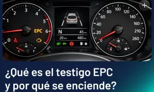 Testigo EPC encendido en el panel de un Seat Ibiza, indicando un problema.