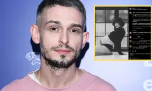 Vito Bambino z żoną, która jest w zaawansowanej ciąży, pozują do sesji zdjęciowej.