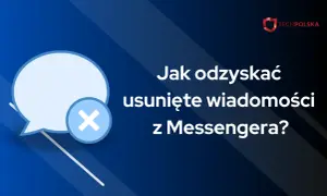 Jak odzyskać usunięte wiadomości z Messengera? Grafika przedstawia dymek czatu z ikoną krzyżyka, symbolizującą usunięcie.