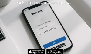 Obtenez un numéro virtuel gratuit pour un second WhatsApp. L'application wNum est disponible sur l'App Store et Google Play.