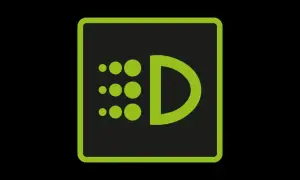 Icône de feux diurnes arrière : un carré vert sur fond noir, avec un symbole "D" vert et des points lumineux.