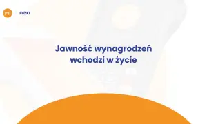 Jawność wynagrodzeń wchodzi w życie. Grafika przedstawia terminal płatniczy z hasłem o zmianach w prawie.