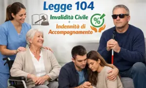Legge 104: invalidità civile e indennità di accompagnamento per anziani e persone con disabilità. Supporto e cura.