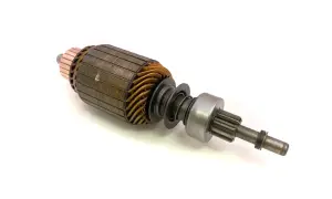 En rotor med koppartrådar och ett kugghjul, en del av en wankel motor.