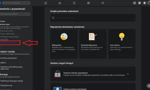 Zrzut ekranu z ustawieniami Facebooka, pokazujący opcję "Zobacz więcej w Centrum kont", która jest kluczowa, by dowiedzieć się, jak wylogować się z fb na innych urządzeniach.