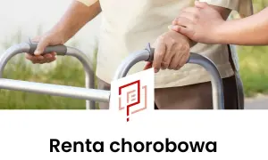 Osoba starsza z pomocą opiekuna korzysta z chodzika. Temat: renta chorobowa.