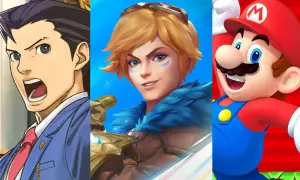 Trzy postacie z gier mobilnych: prawnik, blondynka z goglami i Mario.
