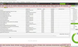 Screaming Frog SEO Spider analizuje strony, pokazując listę adresów URL. Wśród nich jest "screaming frog" jako nazwa pliku.