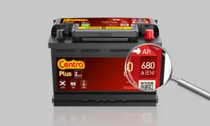 Akumulator Centra Plus 74 Ah, 680 A (EN). Zapewnia moc rozruchową, minimalne napięcie akumulatora do uruchomienia jest wystarczające.