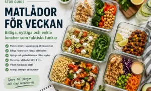 Matlådor för veckan: billiga, nyttiga och enkla luncher som sparar tid och pengar. Fem färdiga exempel på goda och hållbara måltider.