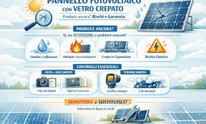 Pannello fotovoltaico con vetro crepato: controlli essenziali per monitorare o sostituire, attenzione ai rischi nascosti.