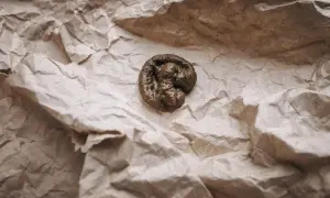 Zgnieciony papier i odchody kota.