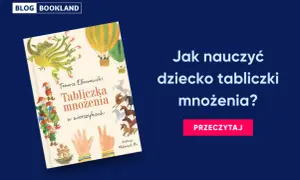Okładka książki "Tabliczka mnożenia w wierszykach" z ilustracją smoka, balonów i koni.