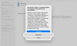 Na iPhonie „iPhone" wystąpił problem wymagający uaktualnienia lub odtworzenia. Połącz z iTunes, aby rozwiązać problem.