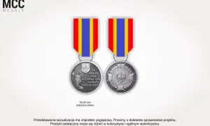 Srebrny medal za zasługi dla pożarnictwa powiatu jasielskiego, z antycznym srebrnym wykończeniem.