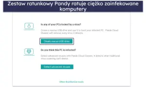 Zestaw ratunkowy Pandy oferuje skuteczne narzędzia anti-malware do usuwania wirusów i wykrywania zaawansowanych zagrożeń.