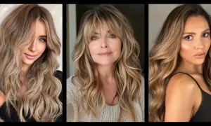 Tre donne con capelli biondo scuro con riflessi chiari, mossi e luminosi.