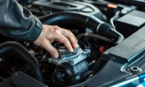 Mechanik wymienia pompę wody w samochodzie. Regularna kontrola i wymiana co ile wymiana pompy wody zapewni sprawne działanie silnika.