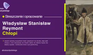 Obraz przedstawia chłopca w tradycyjnym stroju, stojącego obok konia i wozu.