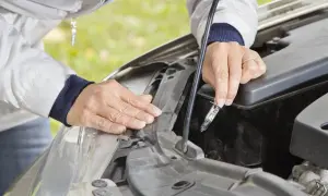 Ręce wymieniają żarówkę H7 w Kia Venga.