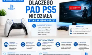 Poradnik rozwiązywania problemów z padem PS5, gdy nie działa w jednej grze. Opisuje przyczyny i kroki naprawcze, w tym sprawdzanie ustawień gry, aktualizacje systemu i kontrolera.