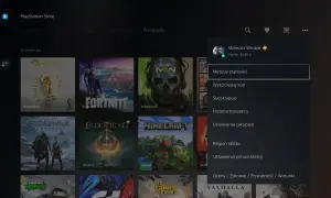 Menu PlayStation Store z widocznym profilem użytkownika i opcjami: Metody płatności, Wykorzystaj kod.