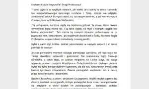 Wspomnienie o zmarłym proboszczu, który był wsparciem dla katechetów i dzieci. Modlitwa za dusze rodziców.