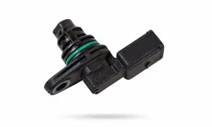 Capteur vilebrequin noir avec bague verte, essentiel pour le bon fonctionnement du moteur.