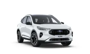 Biały Ford Kuga z czarnym dachem i felgami. Sprawdź atrakcyjną ford kuga cena!