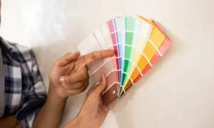 Choix de la couleur facade maison : un éventail de nuanciers s'ouvre, révélant des teintes pastel et vives pour un projet de rénovation.