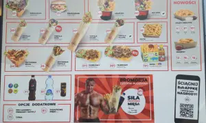 Menu Bafra Kebab: tortille, frytki, boxy, talerze, nuggetsy, krążki cebulowe. Promocja zestaw pudziana z mięsem.