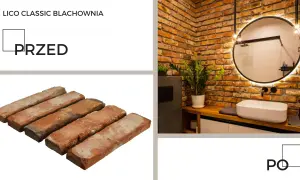 Przed i po: stara cegła w łazience. Szukasz informacji: jaki impregnat do starej cegły forum? Oto inspiracja!