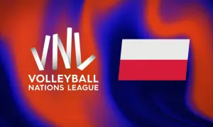 Logo VNL Volleyball Nations League i flaga Polski. Emocje sięgają zenitu, kiedy final ligi narodow!