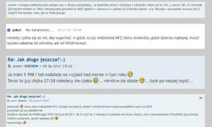 Dyskusja o kolejkach do sanatorium NFZ. Użytkownicy dzielą się informacjami, jak sprawdzić kolejkę do sanatorium w NFZ i jak długo trzeba czekać.
