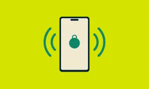 Telefon z ikoną blokady i falami sygnału, symbolizujący bezpieczny wifi hotspot.