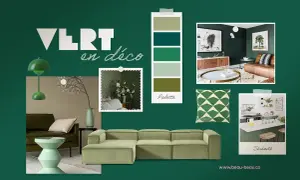 Inspiration déco : quel vert pour un salon ? Palette de verts, canapé, coussin, cuisine et salon pour une ambiance sereine.