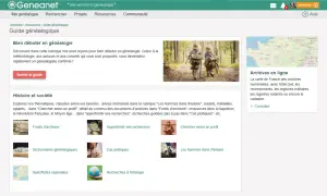 Guide généalogique sur Geneanet : conseils pour débuter, histoire, archives en ligne et plus.