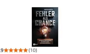 Buchcover "Fehler als Chance" von Martin Werdich. Ein Leitfaden für Unternehmer, der zeigt, wie Fehler zu Erfolgen werden.