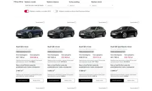 Audi Q8 e-tron i Sportback e-tron w różnych wersjach silnikowych. Sprawdź aktualną audi q8 cena i raty leasingowe.