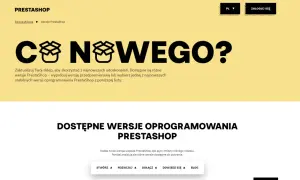 Strona PrestaShop informuje o nowościach i dostępnych wersjach oprogramowania. Zaktualizuj swój sklep, aby skorzystać z najnowszych udoskonaleń PrestaShop.