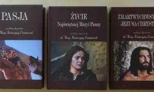 Trzy książki: "Pasja", "Życie Najświętszej Maryi Panny" i "Zmartwychwstanie Jezusa Chrystusa" według objawień bł. Anny Katarzyny Emmerich.